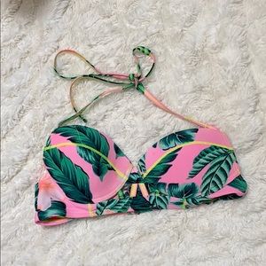 Palm print bikini top